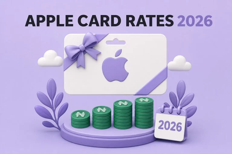 Apple gift card rate chart in Nigeria for 2026