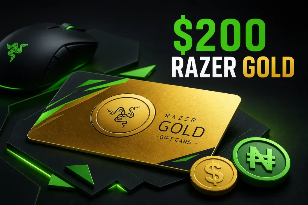 $200 Razer Gold gift card value in Nigerian naira