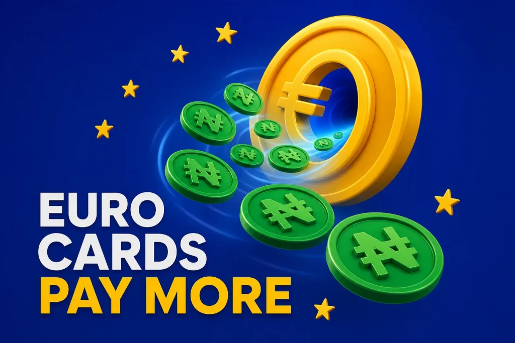 Euro gift card rates converted to Nigerian naira