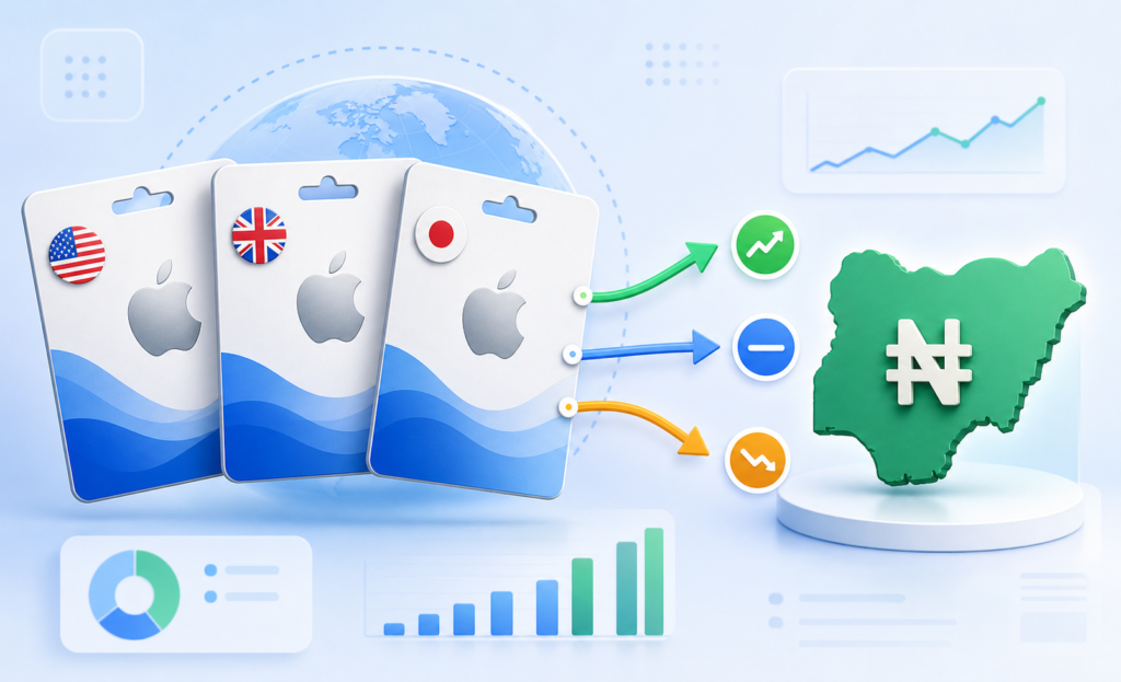 Gift card country and region changing resale rates in Nigeria
