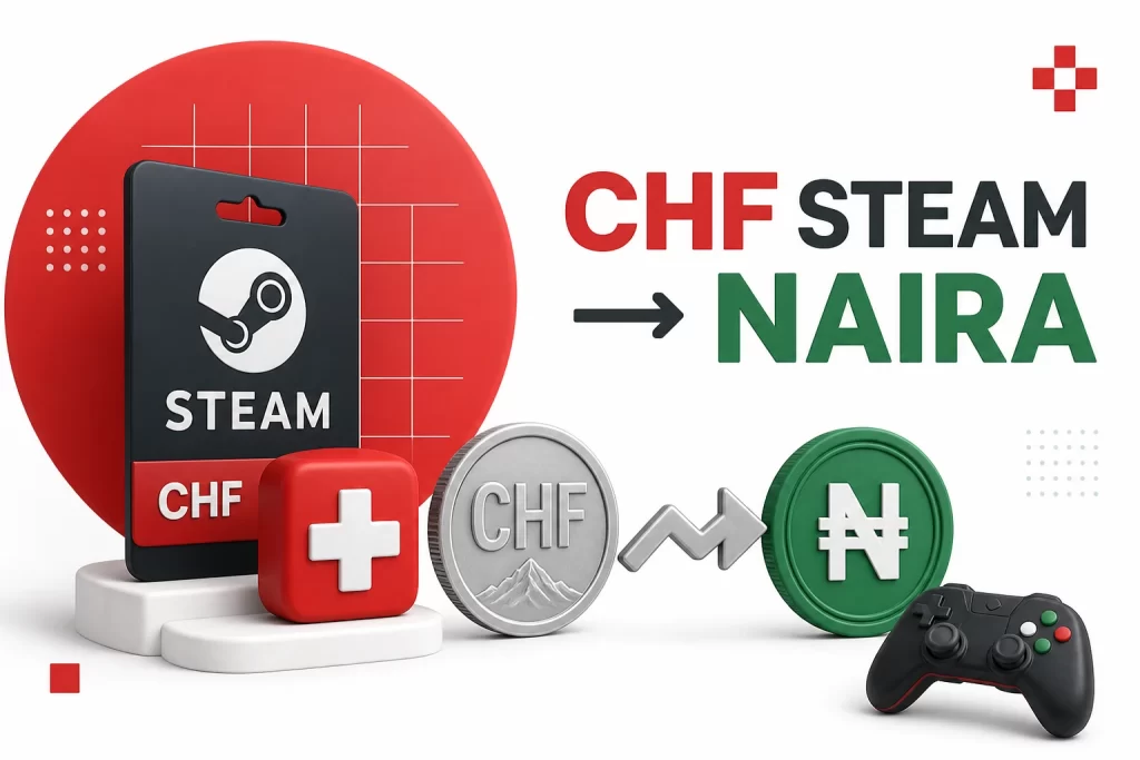 Swiss franc Steam gift card converted to Nigerian naira
