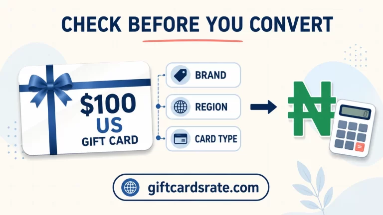 How to identify a $100 US gift card before converting it to Naira