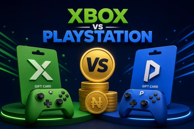 Xbox and PlayStation gift card rate comparison in Nigeria